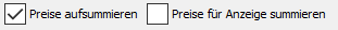 4. Preise aufsummieren / Preise für Anzeige aufsummieren