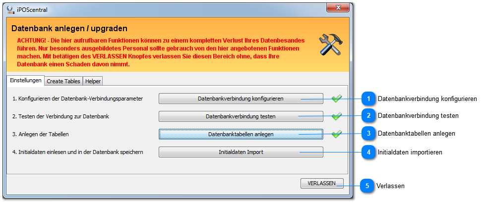 Datenbank initialisieren