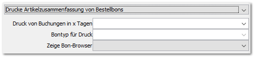 Drucke Artikelzusammenfassung von Bestellbons