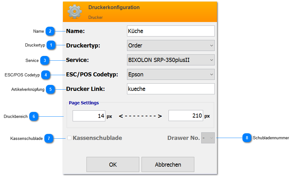 Drucker bearbeiten / hinzufügen