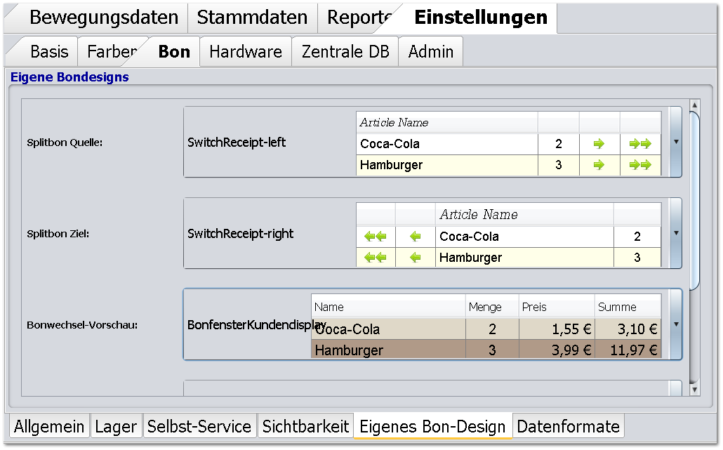 Eigenes Bon-Design