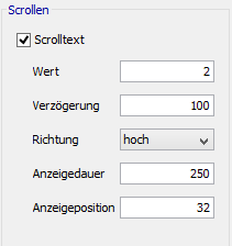 2. Scrollende Textfelder / Laufschrift